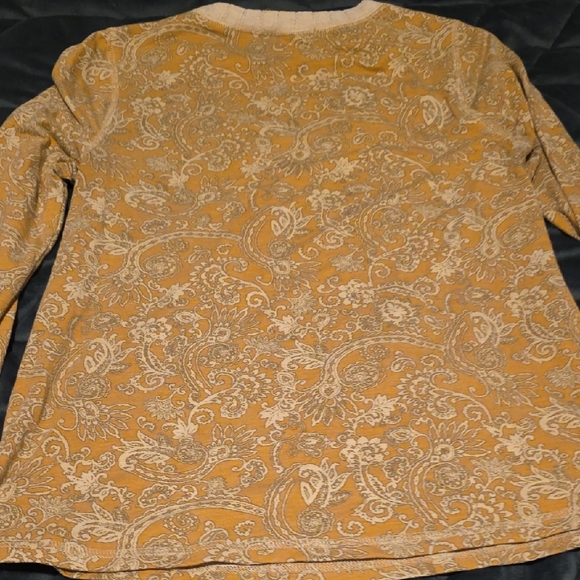 Ces Femme Mustard and Cream Paisley Top - Picture 5 of 6